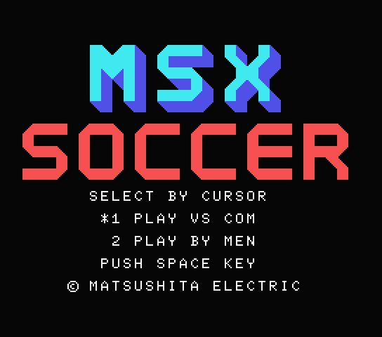 MSX Soccer title screen for MSX